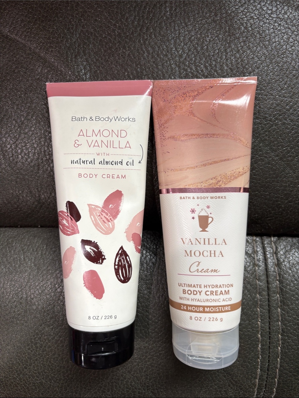 Bath and body works cream set in vanilla mocha and almond & vanilla